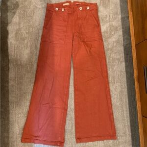 Anthropologie Pilcro brand wide leg red jeans